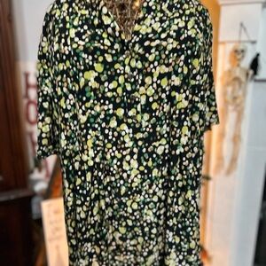 Ava & Grace Black and Green Polka Dot Casual Shirt